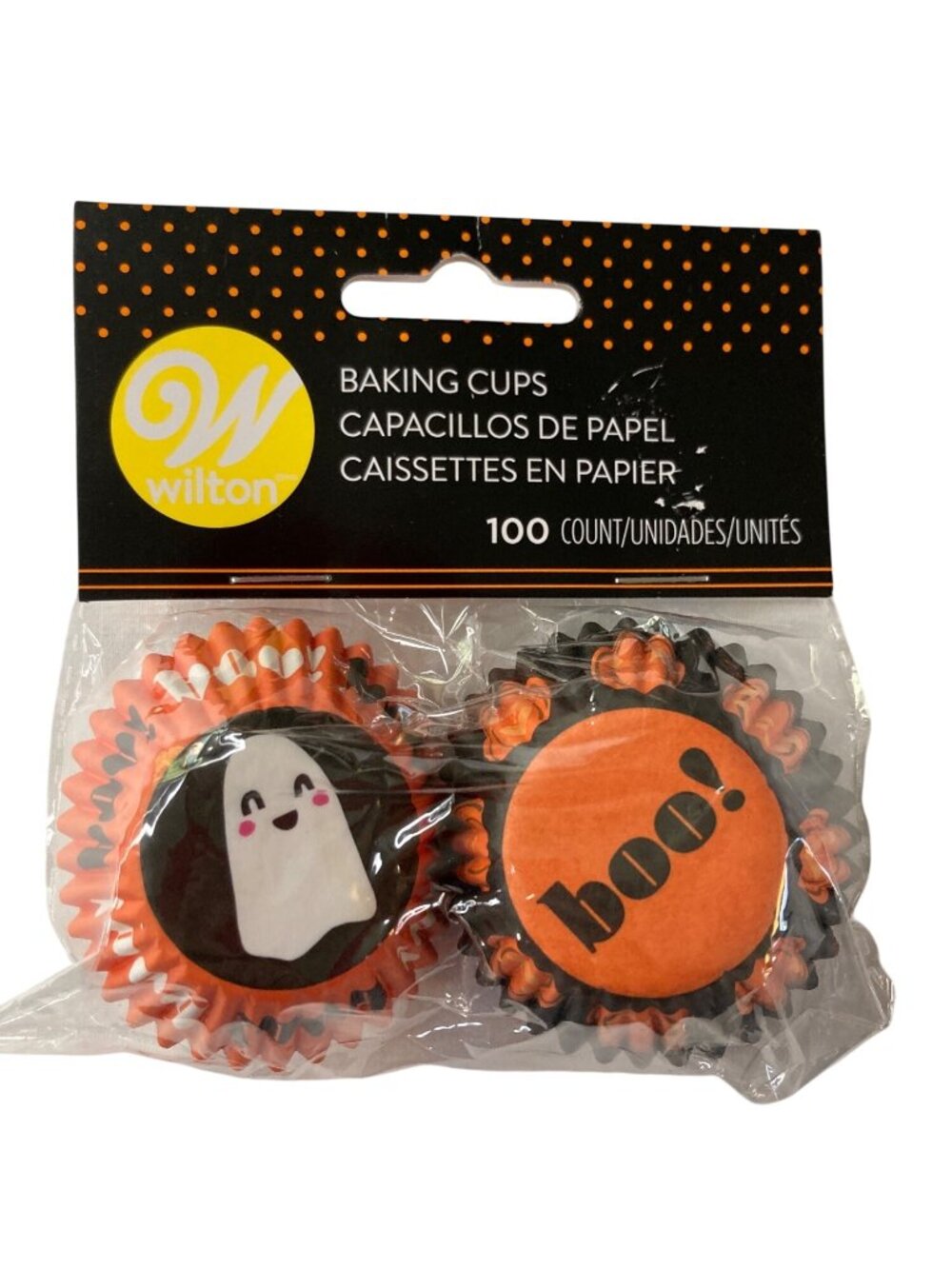 Wilton Halloween Boo Ghost Mini Baking Cup Liners Fall Holiday 100 Count